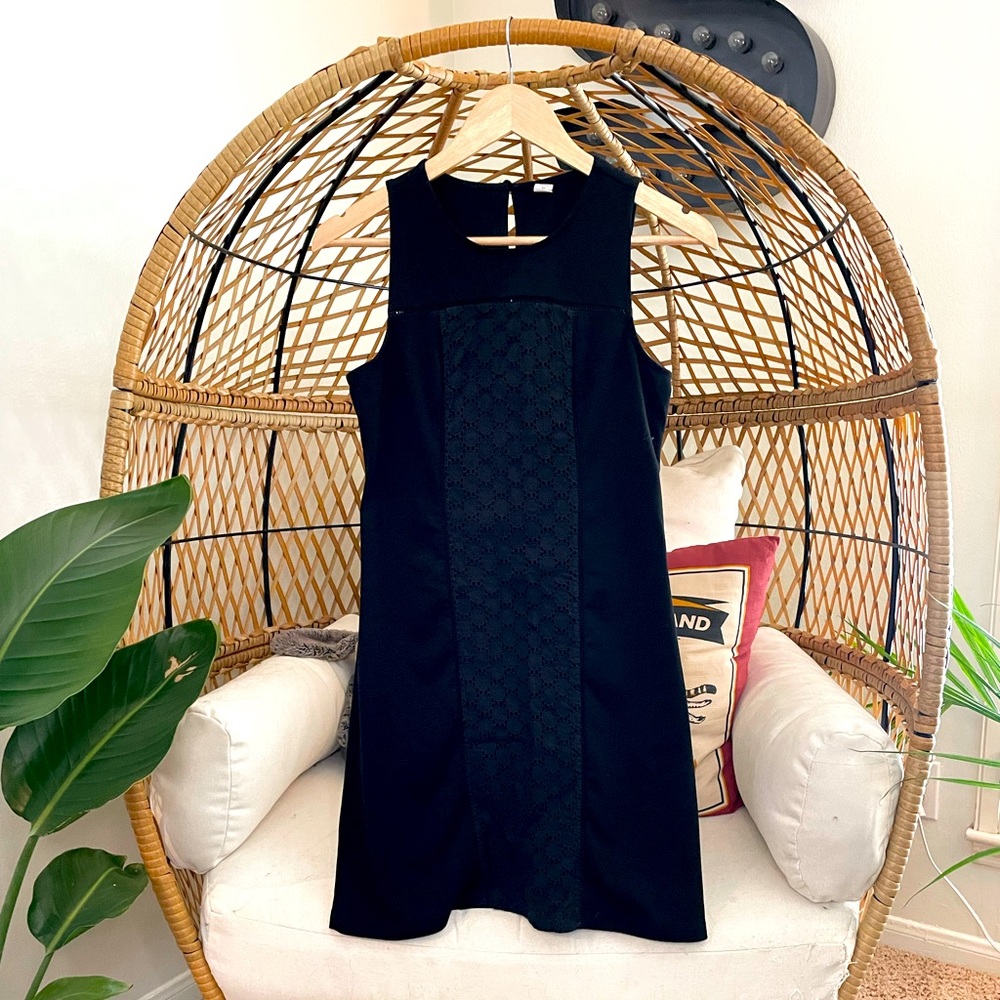 Eyelet Lace Panel Sheath Dress